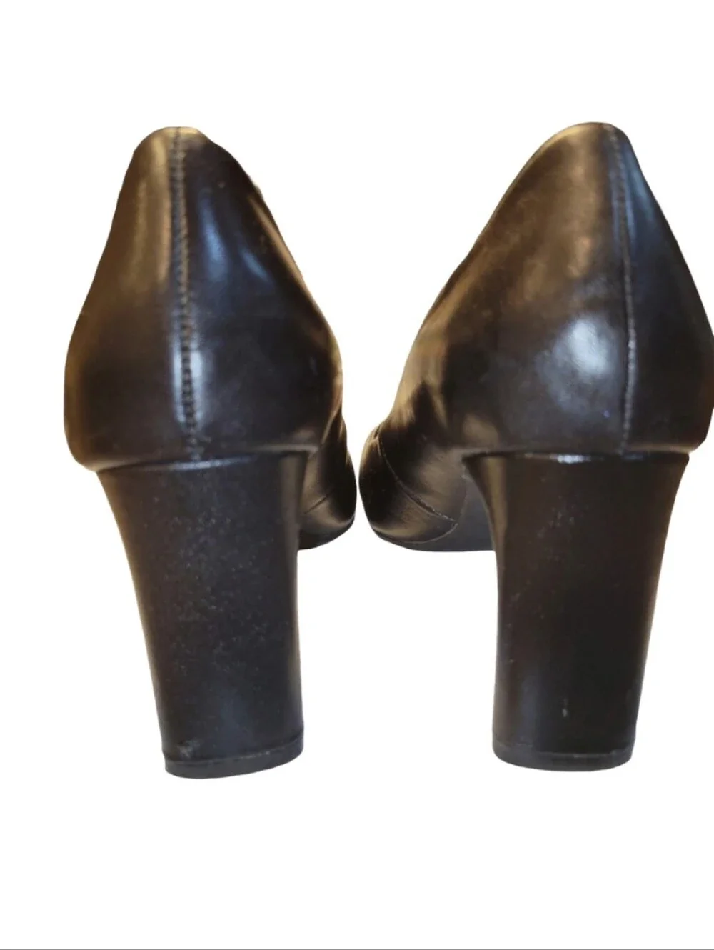 Alfani Tarah Black Leather Square Toe Pumps Step N Flex Comfort Size 8.5